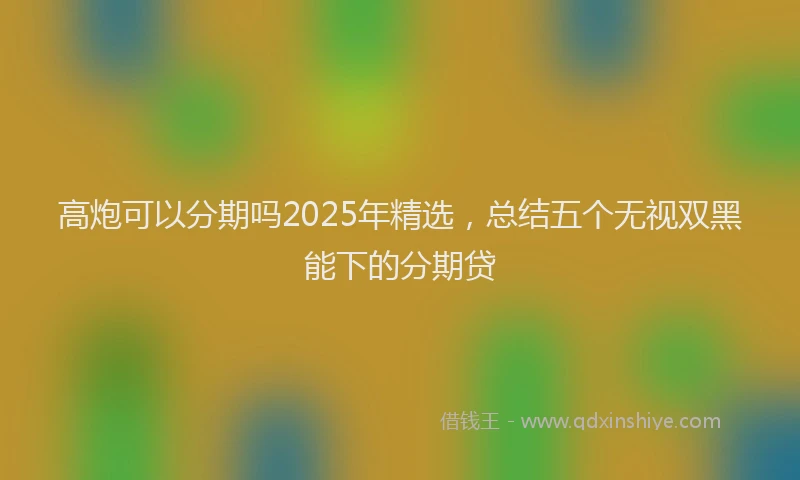 高炮可以分期吗2025年精选，总结五个无视双黑能下的分期贷