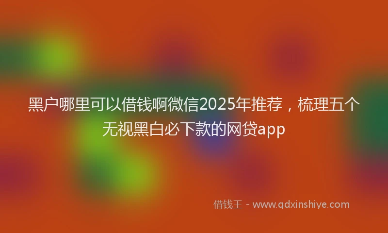 黑户哪里可以借钱啊微信2025年推荐，梳理五个无视黑白必下款的网贷app
