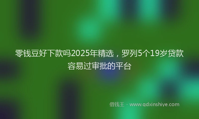 零钱豆好下款吗2025年精选，罗列5个19岁贷款容易过审批的平台