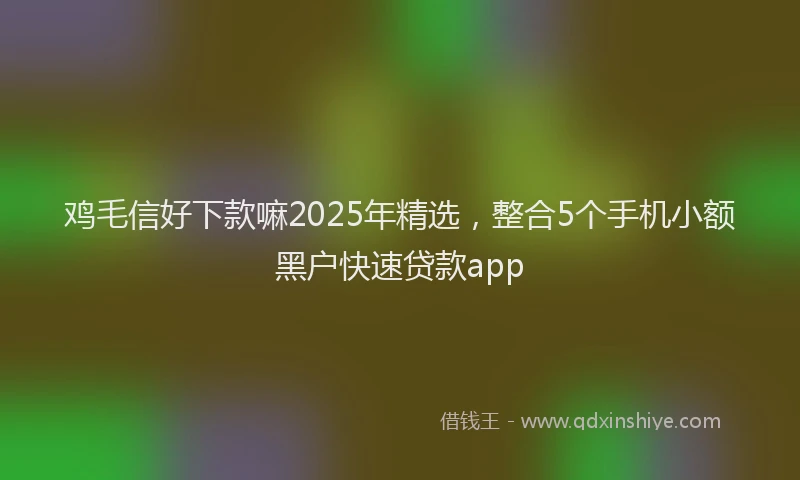 鸡毛信好下款嘛2025年精选，整合5个手机小额黑户快速贷款app