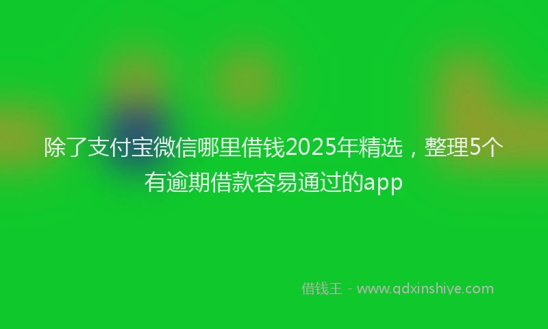 除了支付宝微信哪里借钱2025年精选，整理5个有逾期借款容易通过的app