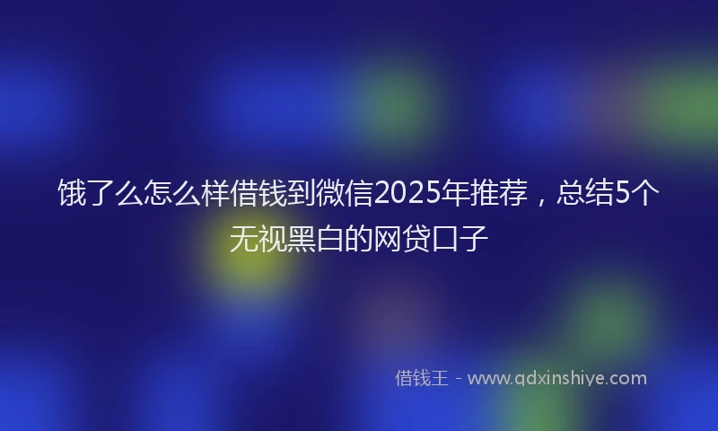 饿了么怎么样借钱到微信2025年推荐，总结5个无视黑白的网贷口子