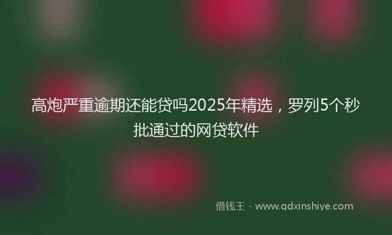 高炮严重逾期还能贷吗2025年精选，罗列5个秒批通过的网贷软件