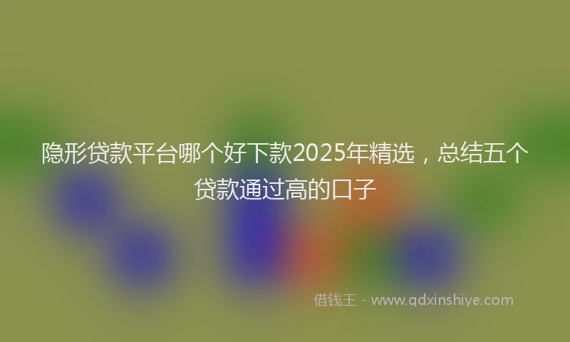隐形贷款平台哪个好下款2025年精选，总结五个贷款通过高的口子