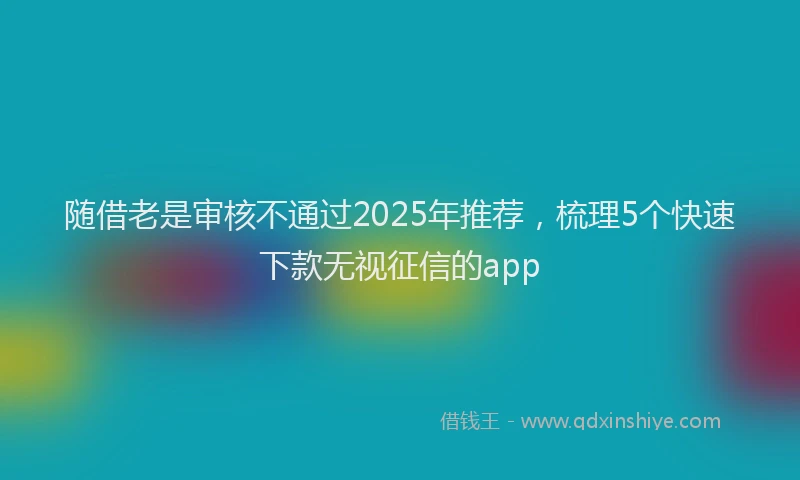 随借老是审核不通过2025年推荐，梳理5个快速下款无视征信的app