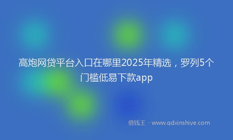 高炮网贷平台入口在哪里2025年精选，罗列5个门槛低易下款app