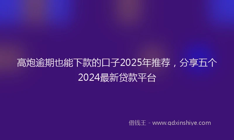 高炮逾期也能下款的口子2025年推荐，分享五个2024最新贷款平台