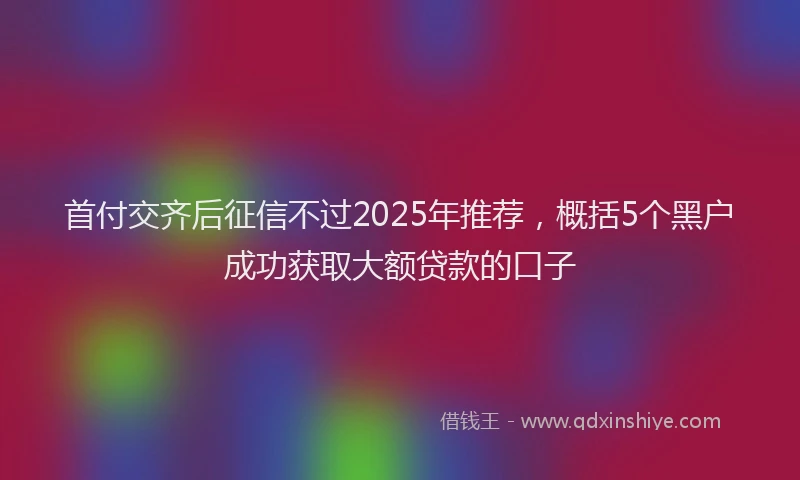 首付交齐后征信不过2025年推荐，概括5个黑户成功获取大额贷款的口子