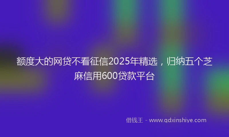 额度大的网贷不看征信2025年精选，归纳五个芝麻信用600贷款平台