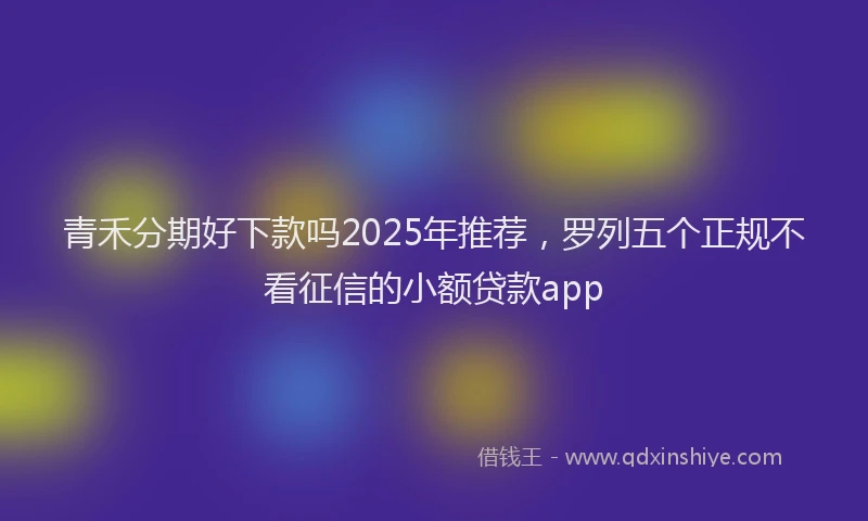 青禾分期好下款吗2025年推荐，罗列五个正规不看征信的小额贷款app