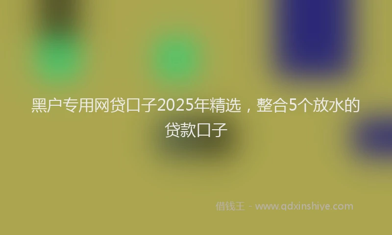 黑户专用网贷口子2025年精选，整合5个放水的贷款口子