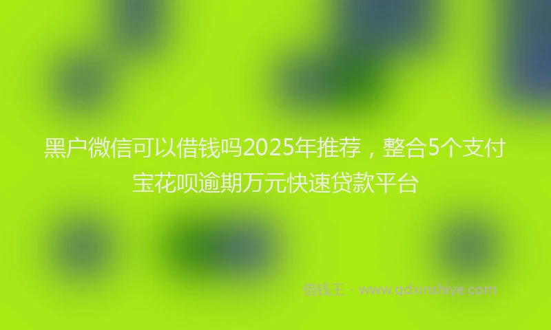 黑户微信可以借钱吗2025年推荐，整合5个支付宝花呗逾期万元快速贷款平台