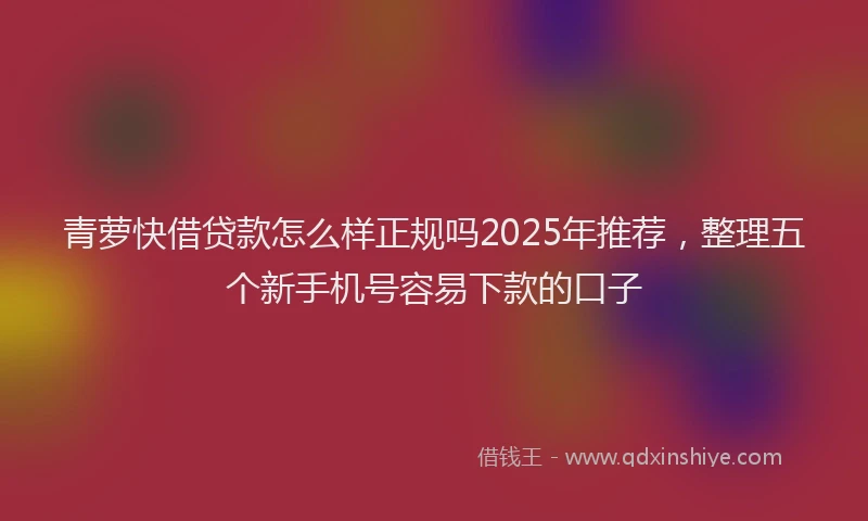 青萝快借贷款怎么样正规吗2025年推荐，整理五个新手机号容易下款的口子