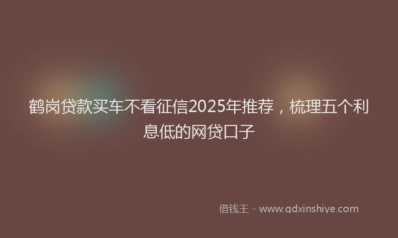 鹤岗贷款买车不看征信2025年推荐，梳理五个利息低的网贷口子