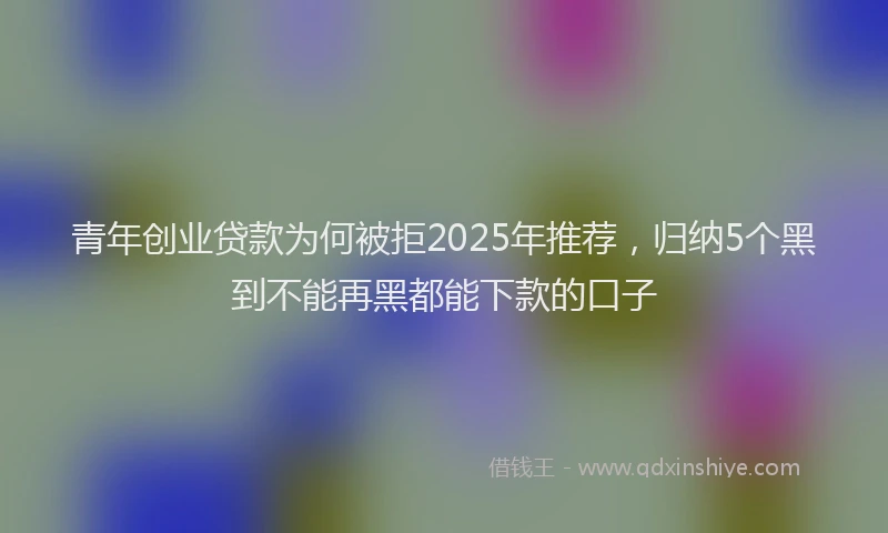 青年创业贷款为何被拒2025年推荐，归纳5个黑到不能再黑都能下款的口子