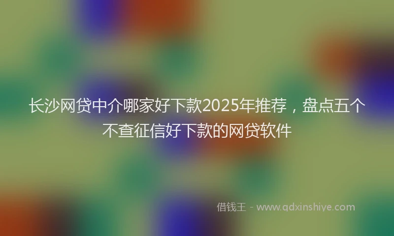长沙网贷中介哪家好下款2025年推荐，盘点五个不查征信好下款的网贷软件