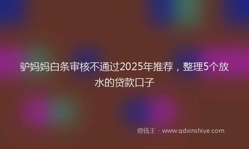 驴妈妈白条审核不通过2025年推荐，整理5个放水的贷款口子