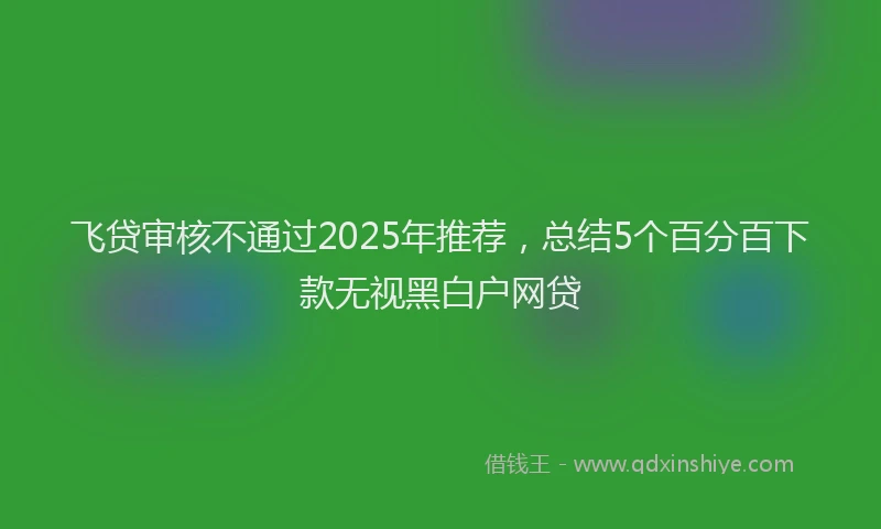 飞贷审核不通过2025年推荐，总结5个百分百下款无视黑白户网贷