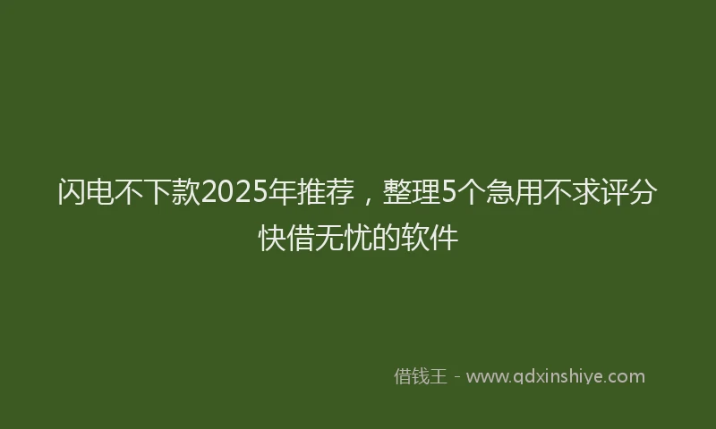 闪电不下款2025年推荐，整理5个急用不求评分快借无忧的软件