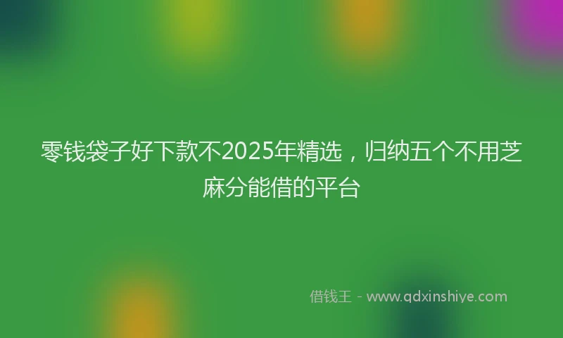 零钱袋子好下款不2025年精选，归纳五个不用芝麻分能借的平台