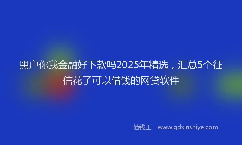黑户你我金融好下款吗2025年精选，汇总5个征信花了可以借钱的网贷软件
