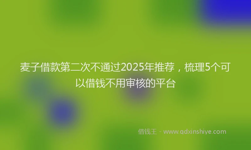 麦子借款第二次不通过2025年推荐，梳理5个可以借钱不用审核的平台