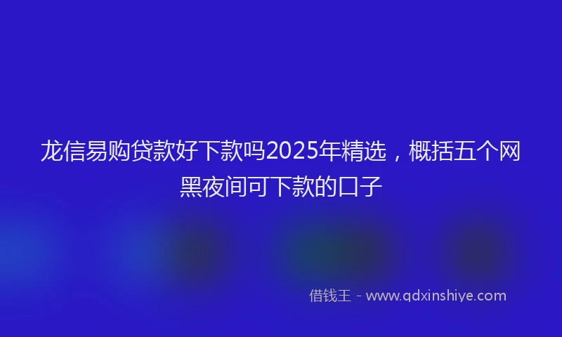 龙信易购贷款好下款吗2025年精选，概括五个网黑夜间可下款的口子