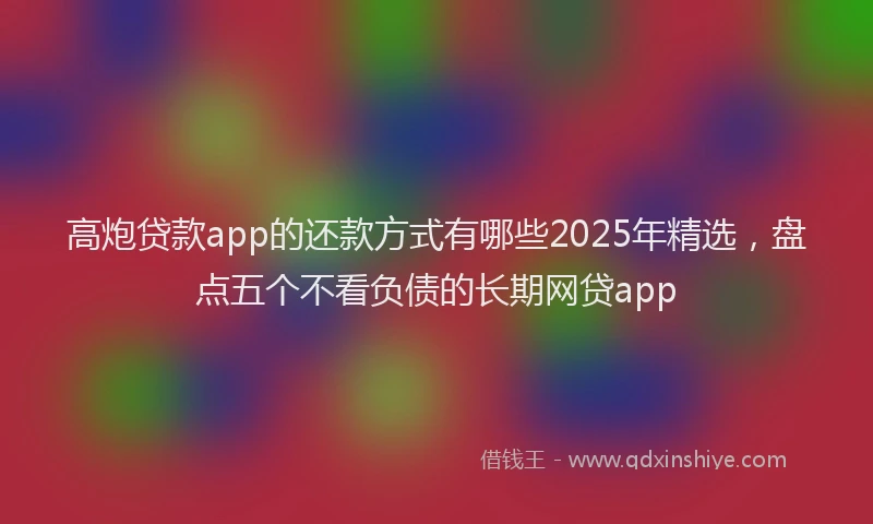 高炮贷款app的还款方式有哪些2025年精选，盘点五个不看负债的长期网贷app