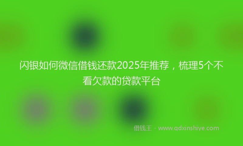闪银如何微信借钱还款2025年推荐，梳理5个不看欠款的贷款平台