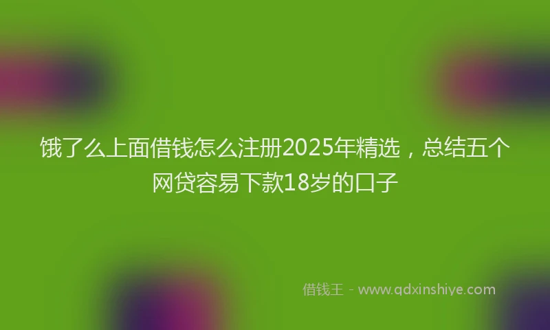 饿了么上面借钱怎么注册2025年精选，总结五个网贷容易下款18岁的口子