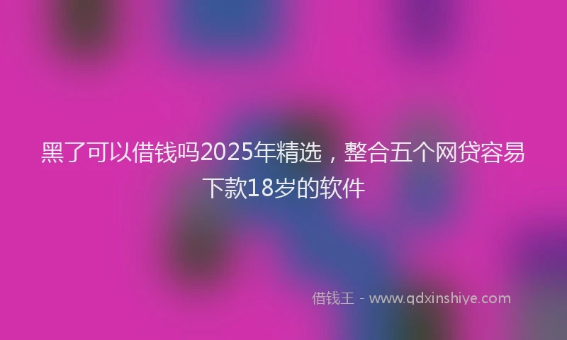 黑了可以借钱吗2025年精选，整合五个网贷容易下款18岁的软件