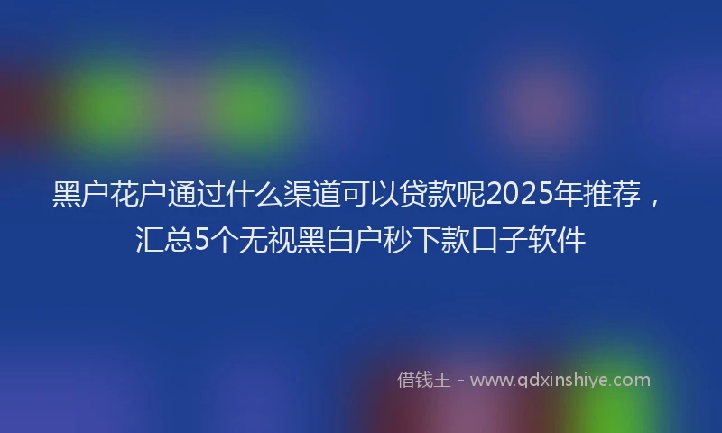 黑户花户通过什么渠道可以贷款呢2025年推荐，汇总5个无视黑白户秒下款口子软件