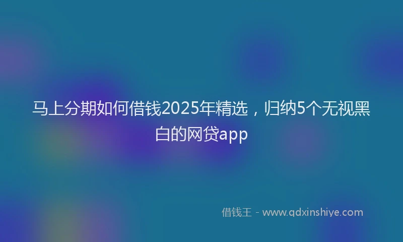 马上分期如何借钱2025年精选，归纳5个无视黑白的网贷app