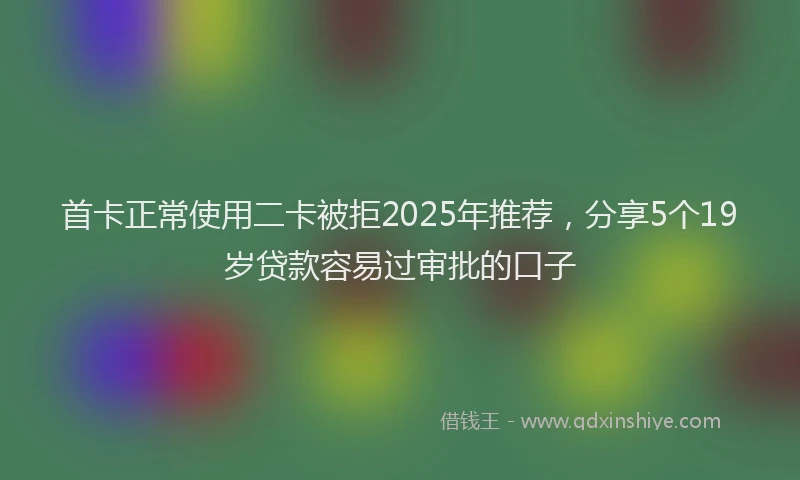 首卡正常使用二卡被拒2025年推荐，分享5个19岁贷款容易过审批的口子
