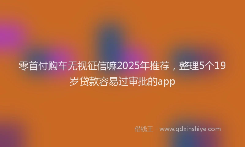 零首付购车无视征信嘛2025年推荐，整理5个19岁贷款容易过审批的app
