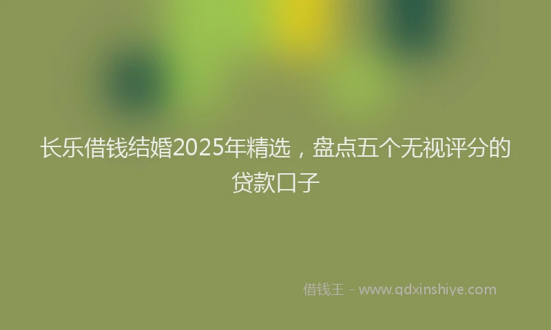 长乐借钱结婚2025年精选，盘点五个无视评分的贷款口子
