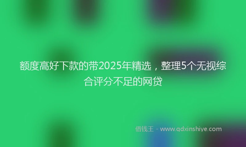 额度高好下款的带2025年精选，整理5个无视综合评分不足的网贷