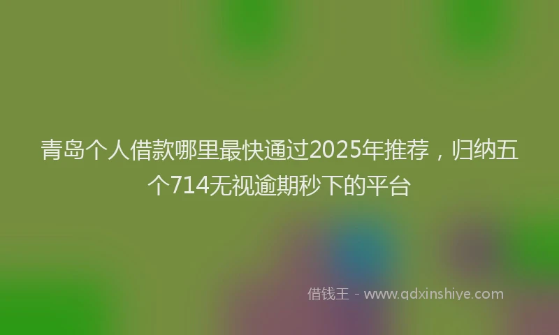 青岛个人借款哪里最快通过2025年推荐，归纳五个714无视逾期秒下的平台
