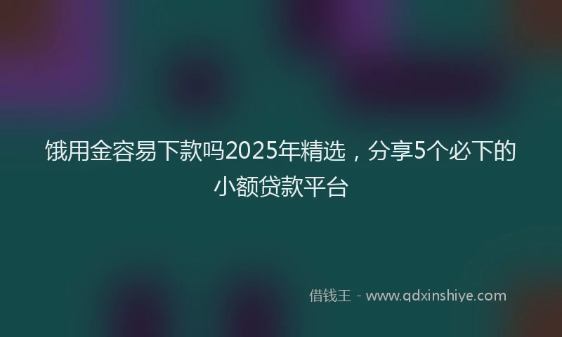 饿用金容易下款吗2025年精选，分享5个必下的小额贷款平台