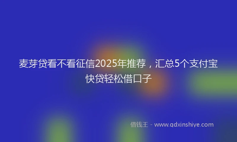 麦芽贷看不看征信2025年推荐，汇总5个支付宝快贷轻松借口子