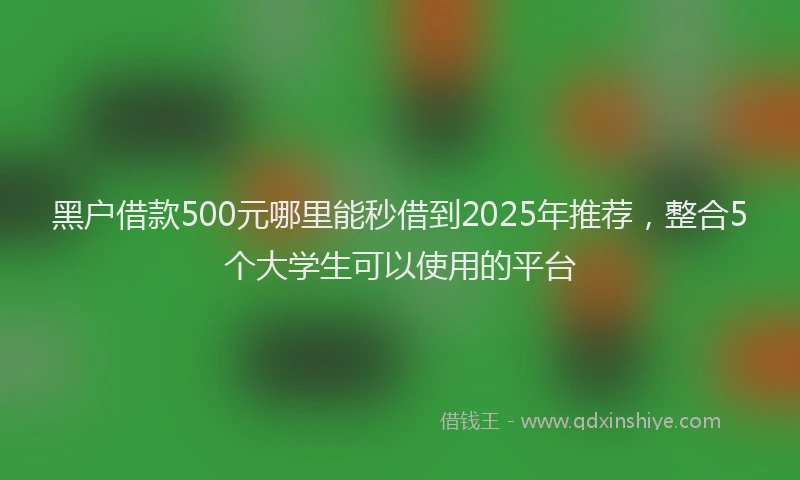 黑户借款500元哪里能秒借到2025年推荐，整合5个大学生可以使用的平台