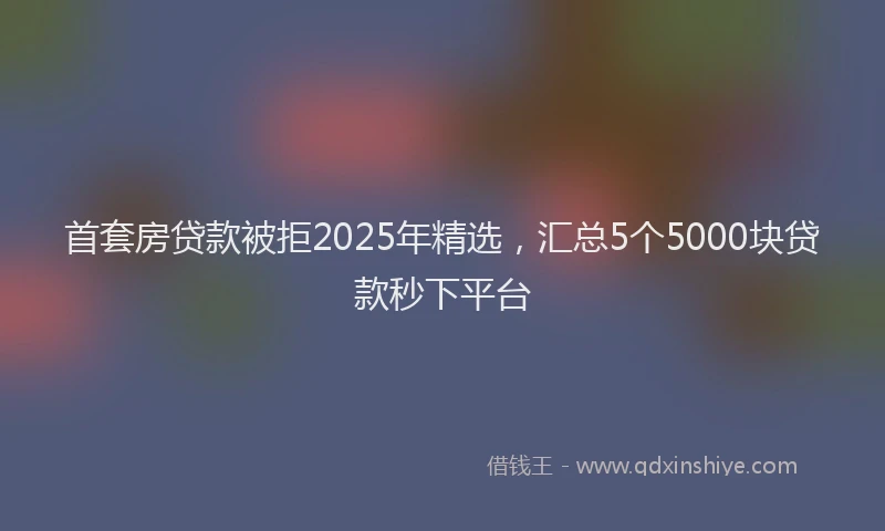 首套房贷款被拒2025年精选，汇总5个5000块贷款秒下平台
