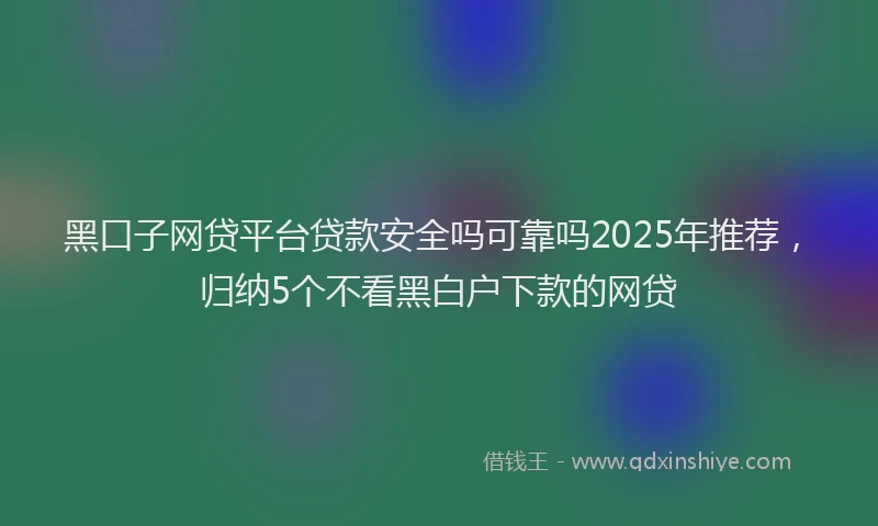 黑口子网贷平台贷款安全吗可靠吗2025年推荐，归纳5个不看黑白户下款的网贷