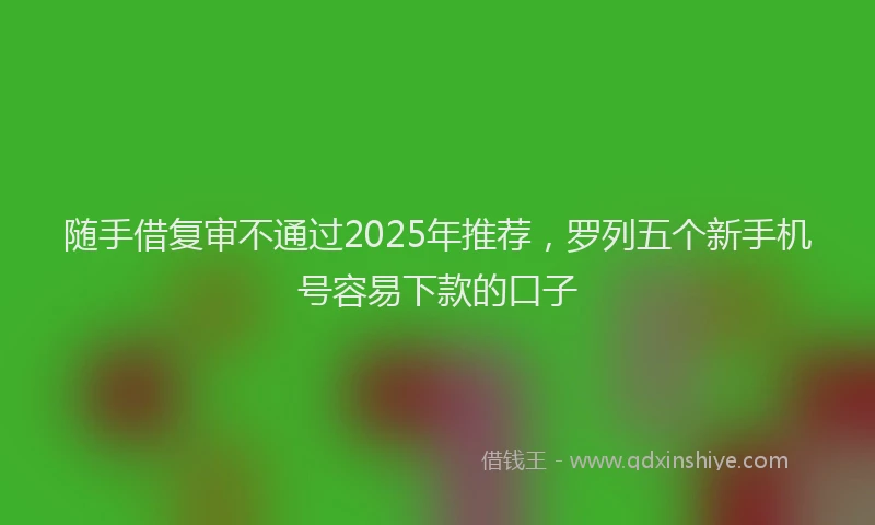 随手借复审不通过2025年推荐，罗列五个新手机号容易下款的口子