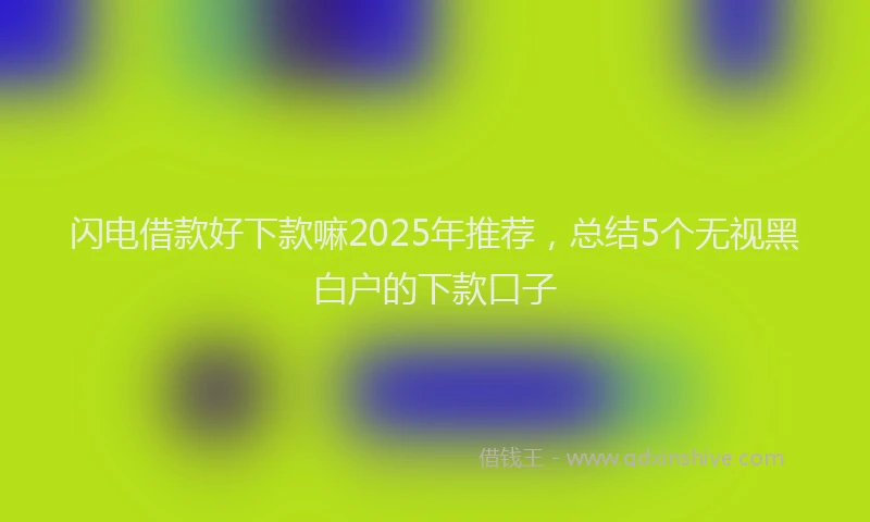 闪电借款好下款嘛2025年推荐，总结5个无视黑白户的下款口子