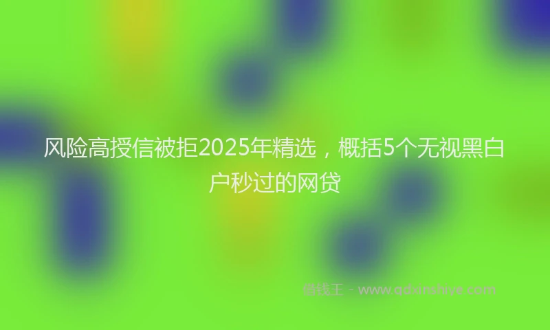 风险高授信被拒2025年精选，概括5个无视黑白户秒过的网贷