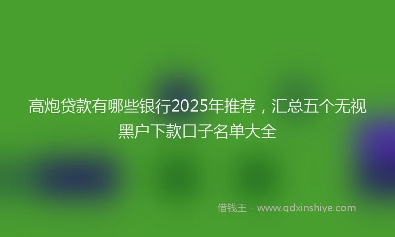高炮贷款有哪些银行2025年推荐，汇总五个无视黑户下款口子名单大全