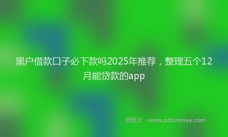 黑户借款口子必下款吗2025年推荐，整理五个12月能贷款的app