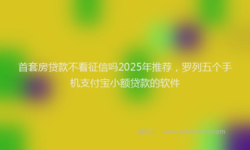 首套房贷款不看征信吗2025年推荐，罗列五个手机支付宝小额贷款的软件
