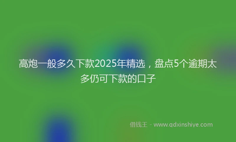 高炮一般多久下款2025年精选，盘点5个逾期太多仍可下款的口子